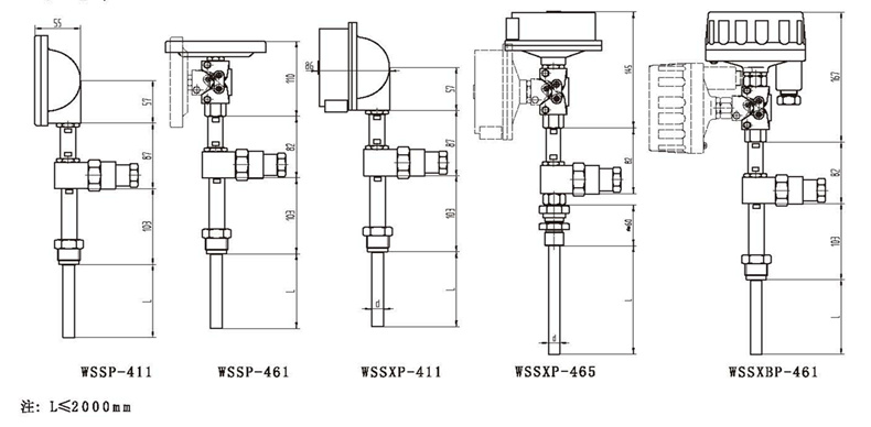 WSSX工業雙金屬溫度計（一體化型螺紋式）_http://www.nbjm.com.cn_雙金屬溫度計_第3張